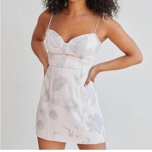 Wilfred Fable Spaghetti Strap Sweetheart Bustier Floral Mini Dress